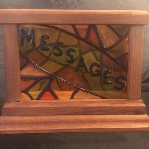 Wood and stained glass message box